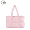 Quilted Plaid Tote Shoulder Bag