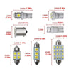 A collection of various automotive LED light upgrades and bulbs with different sizes and mounting options.