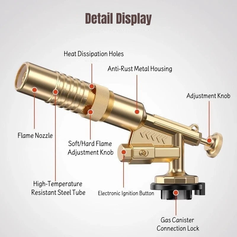 Portable Gas Torch with Adjustable Flame