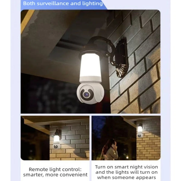 Smart Bulb Security Camera with Night Vision