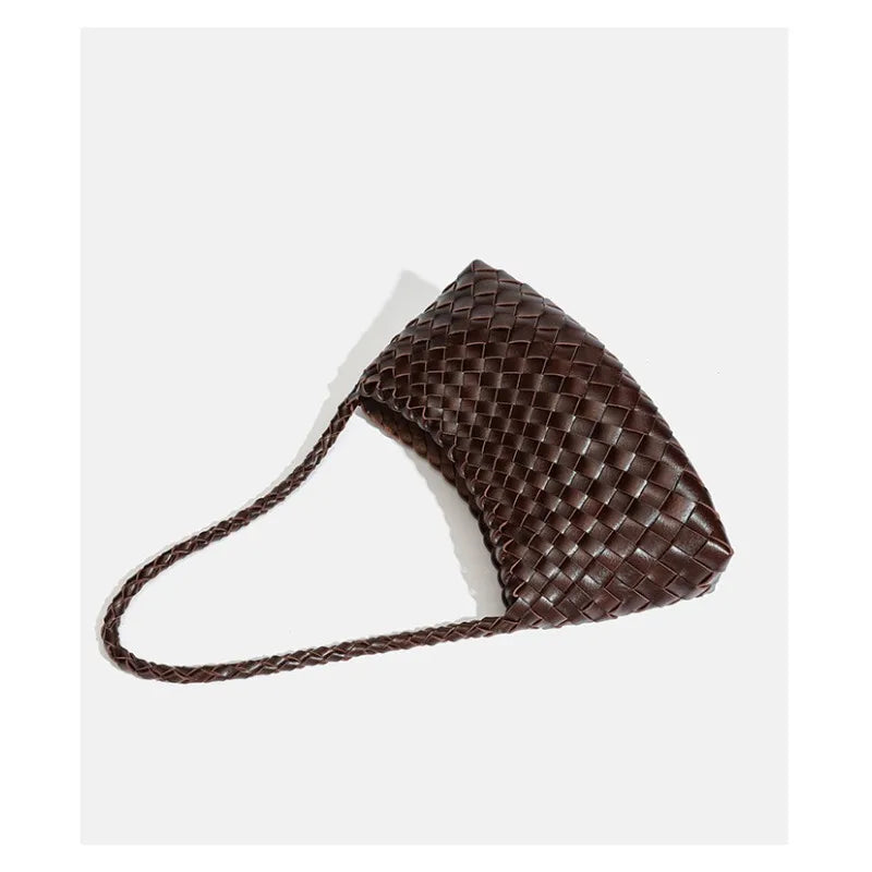 Handwoven Hobo Shoulder Bag with Large Inner Pocket