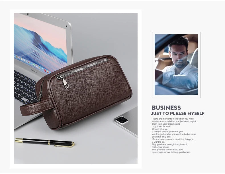 Men's PU Leather Casual Crossbody Clutch Bag