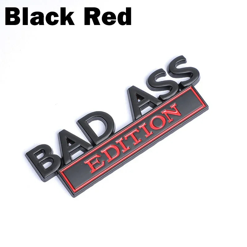 Black red bad ass edition 3D metal chrome badge emblem for car decal