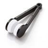 Black and white microfiber glasses cleaning tool with hinged arms