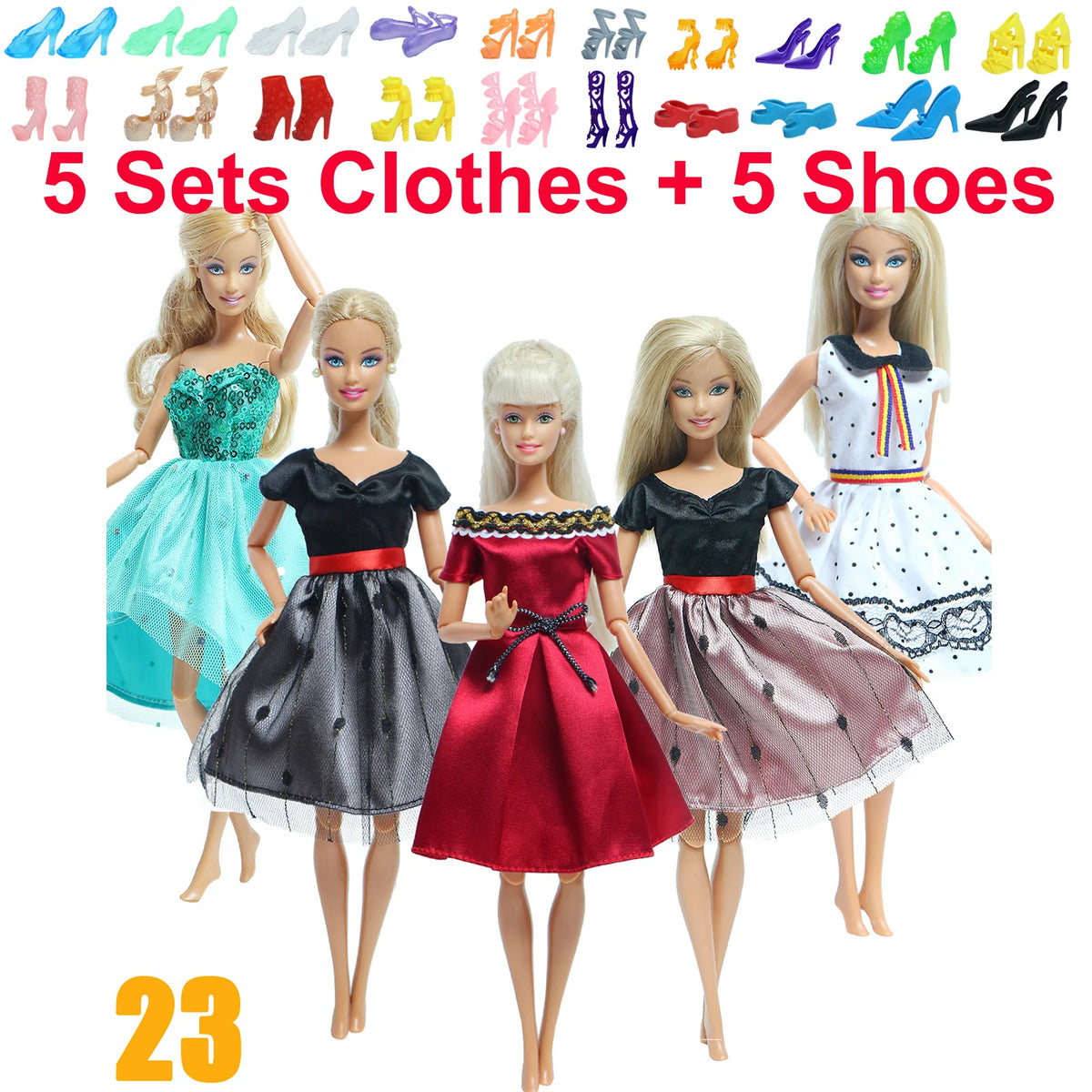 Fashion Doll Clothing Set with Shoes for 11.5-12 Inch Dolls
