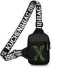Black canvas chest bag with a wide strap featuring the text KUCHEN&BAG.1980