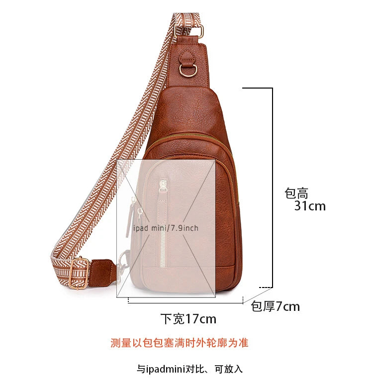 Elegant PU Leather Crossbody Sling Bag for Women