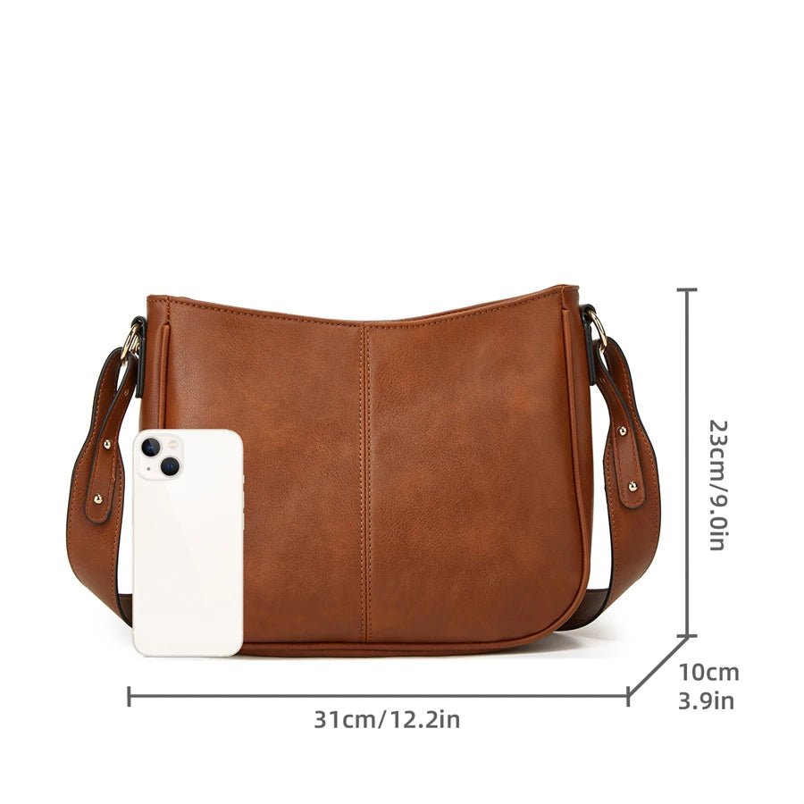 Moon Curve PU Leather Crossbody Bag