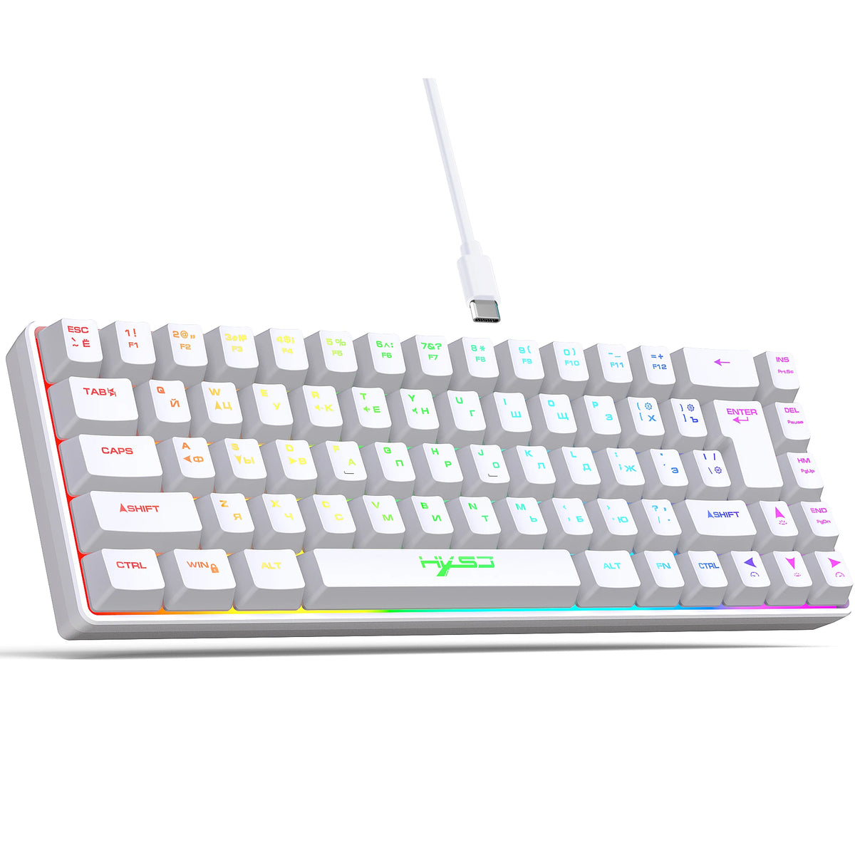 Compact 68-Key RGB Gaming Keyboard with USB Wired Connection