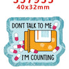 A set of glitter acrylic nurse badge charms with the number 357955 and size 40x32mm, featuring pills.
