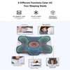Ergonomische Memory-Foam-Nackenkissen aus verschiedenen Winkeln, das Merkmale zum Schlafen zeigt.