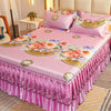 4-Piece Royal Blue Bedding Set with Bed Skirt and Pillow Covers