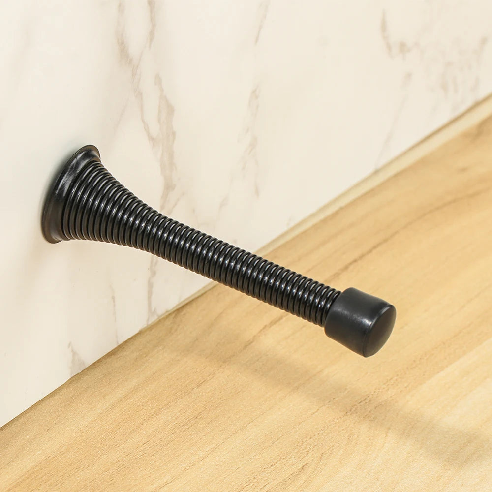 Iron Spring Door Stopper with Wall Protector
