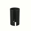 Black portable wrapping paper cutter with a sliding blade.