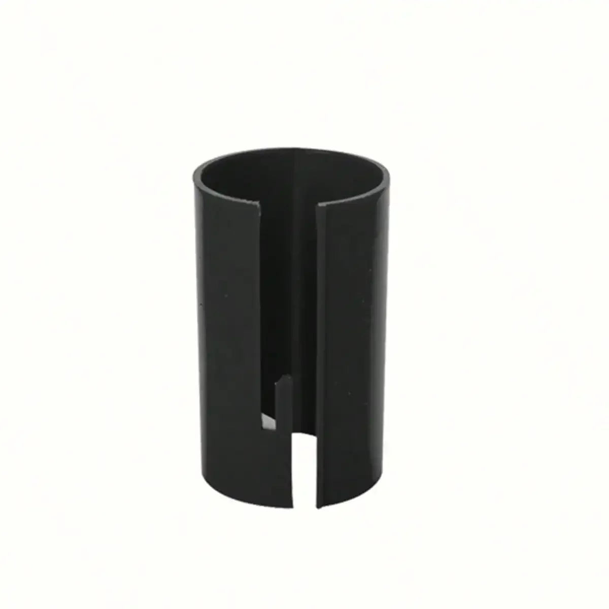 Black portable wrapping paper cutter with a sliding blade.