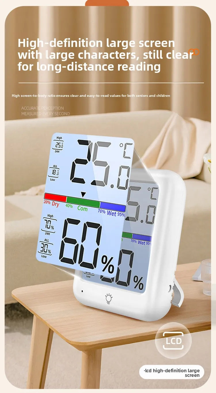Digital Temperature and Humidity Monitor with Clock and Backlight