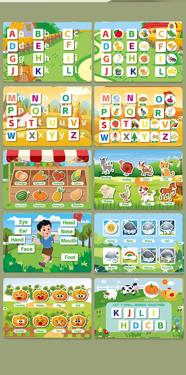 Montessori Busy Book for Toddlers – Reusable Sticker & Velcro Learning Activities