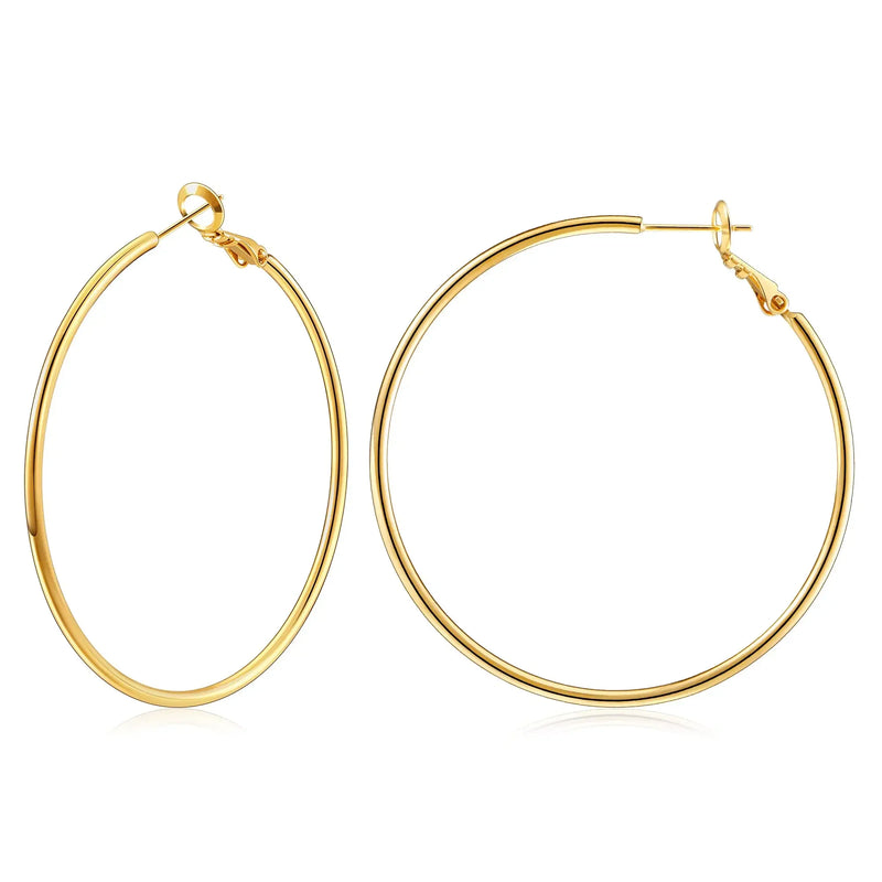 18K Gold Plated Stainless Steel Hoop Earrings