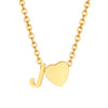 Dainty Heart Initial Necklace