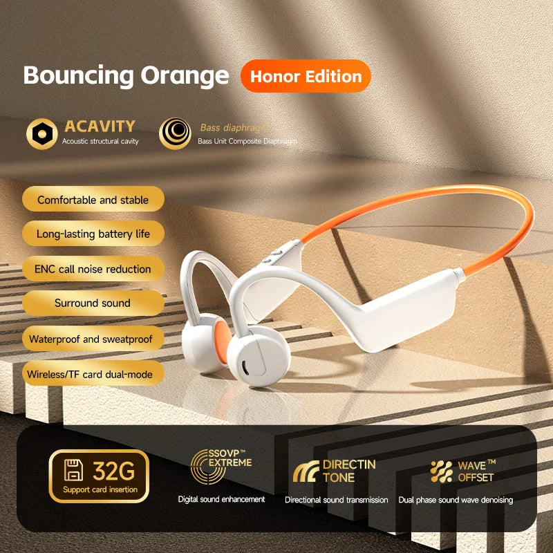 Open-Ear Bluetooth Headphones with Ear Hook Design
