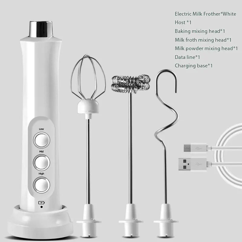 Rechargeable Electric Milk Frother & Whisk