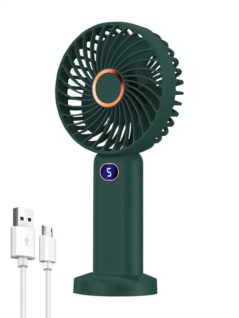Portable Rechargeable Handheld Fan with Digital Display
