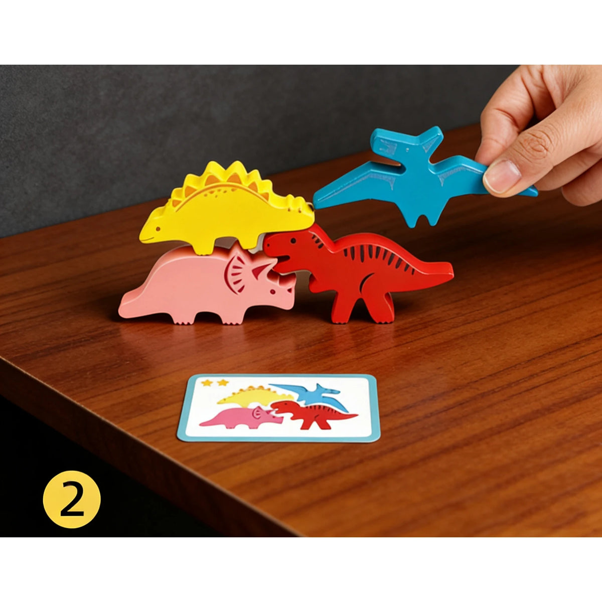 Wooden Dinosaur Stacking Game for Kids