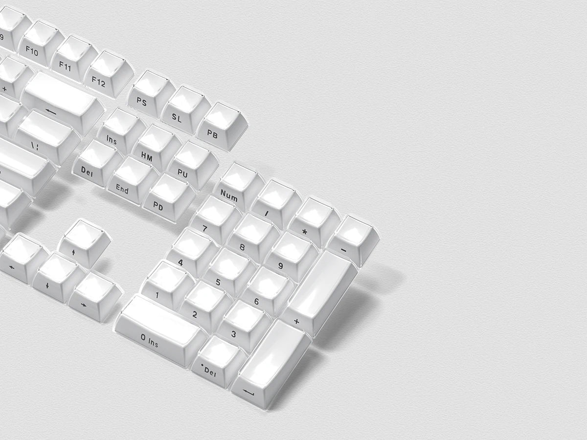 Crystal Clear Jelly Keycaps with Side-Printed Legends for Mechanical Keyboards