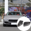 Carbon fiber side mirror covers for a Maserati Ghibli or Quattroporte car.