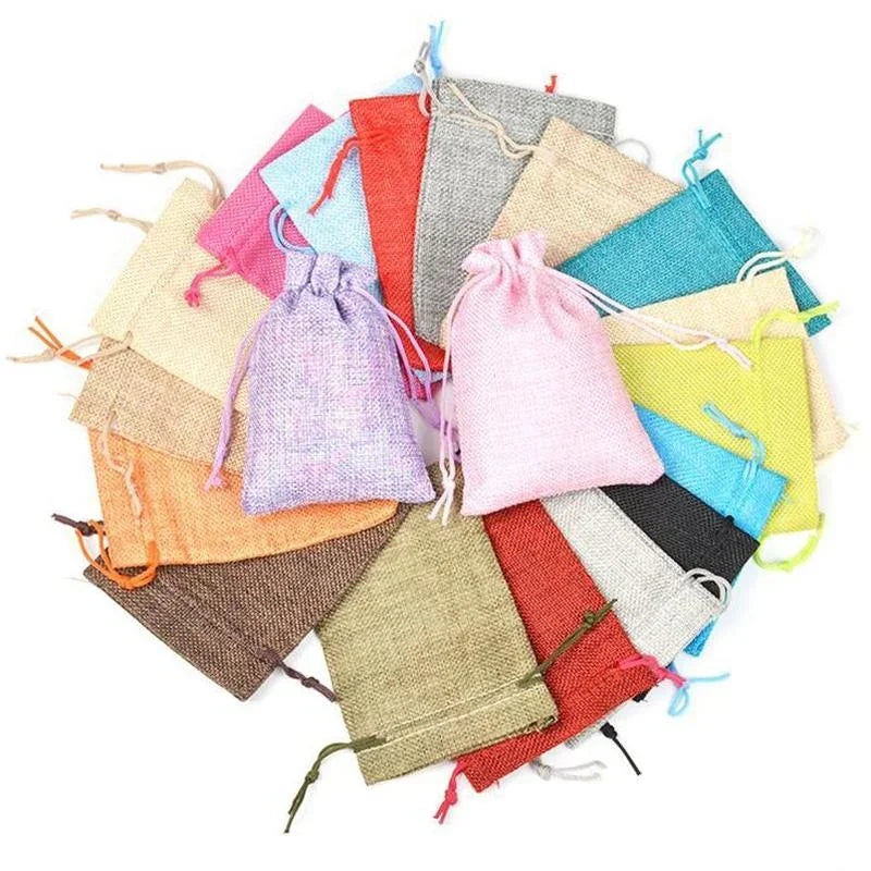 Natural Jute Gift Bags with Drawstring (5 Sizes)