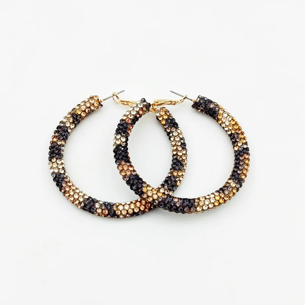 Rainbow Crystal Hoop Earrings
