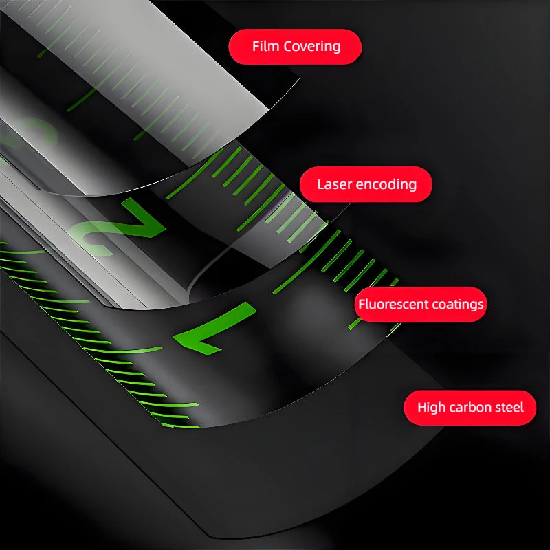 Self-Locking Fluorescent Steel Tape Measure