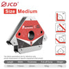 A set of four magnetic welding holders with different angles (45°, 90°, 135°) and specifications for size medium equipment.