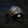 Starry Sky Blue Gemstone Ring with Silver Plating