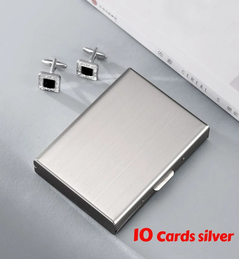 Skull Print Stainless Steel Credit Card Holder Wallet
