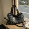 Rivet Punk Large Capacity Tote Bag with Adjustable Crossbody Strap