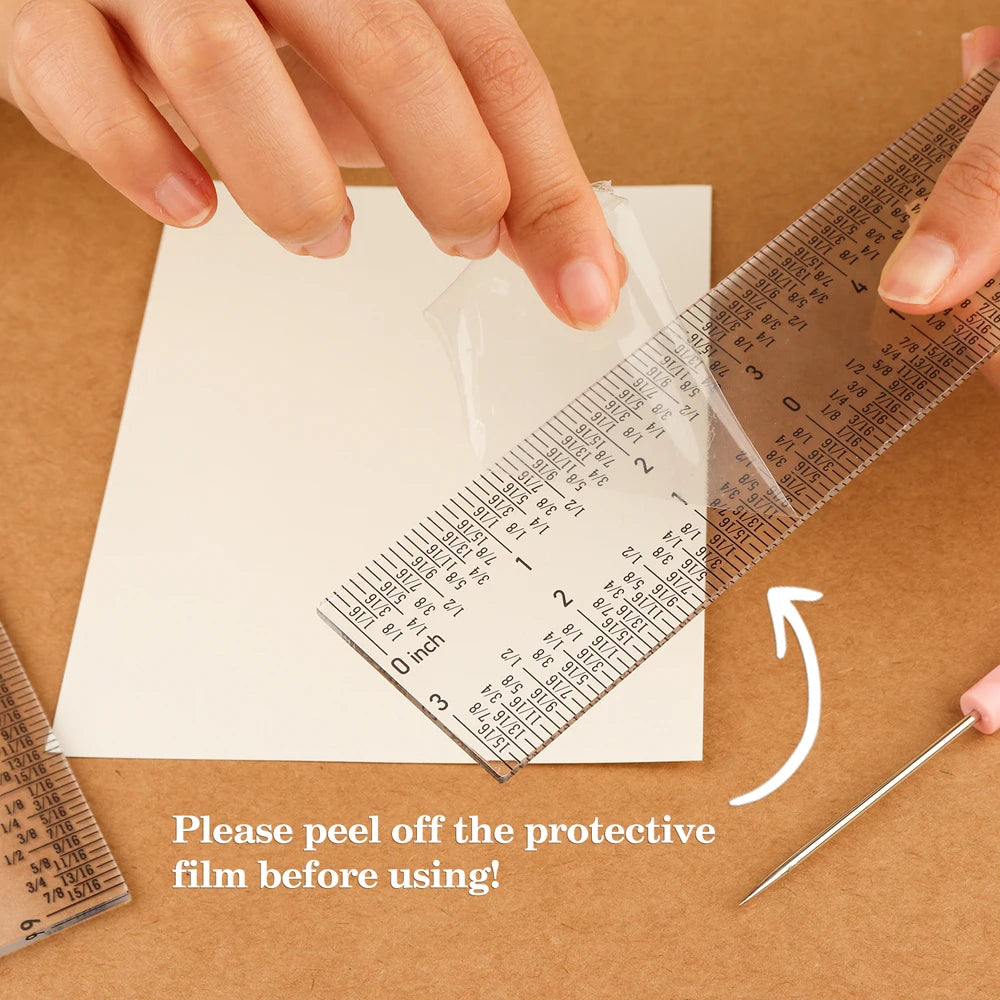 Zero-Centering Clear Acrylic Ruler for Crafting & Card Making