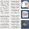 Pre-Printed Water-Soluble Embroidery Stabilizer Sheets with Floral & Letter Patterns