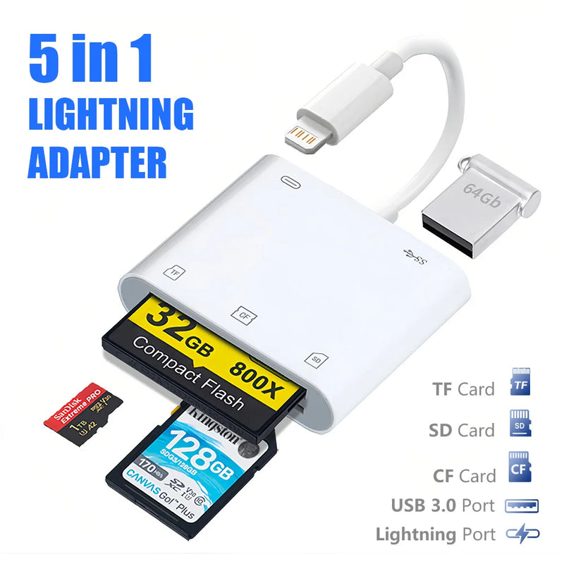 5-in-1 Lightning Card Reader & Adapter