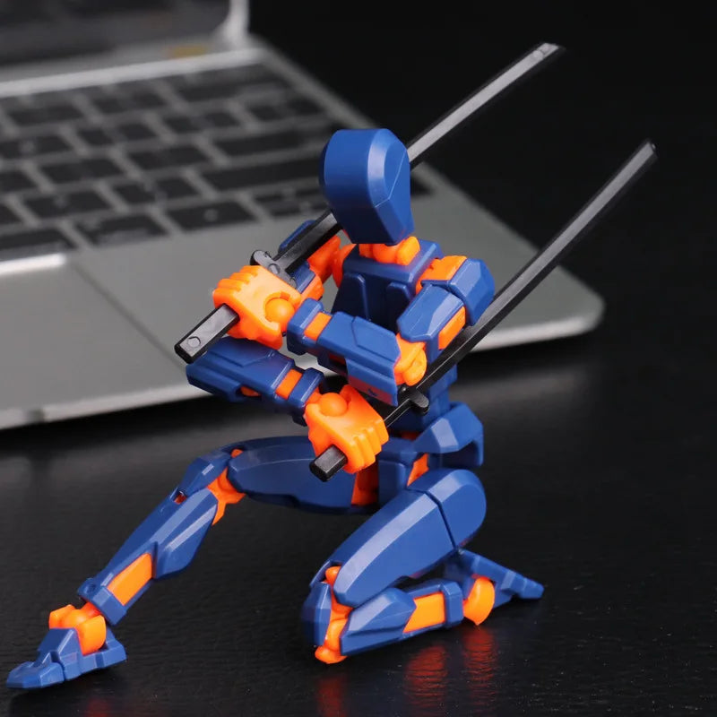 Multi-Jointed Action Robot Figure with Dog Companion