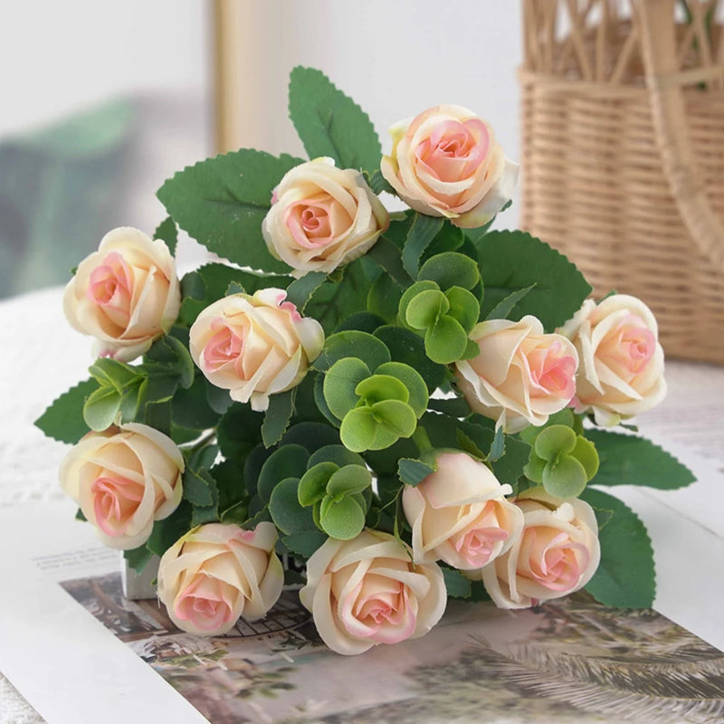 Silk Rose & Eucalyptus Floral Arrangement