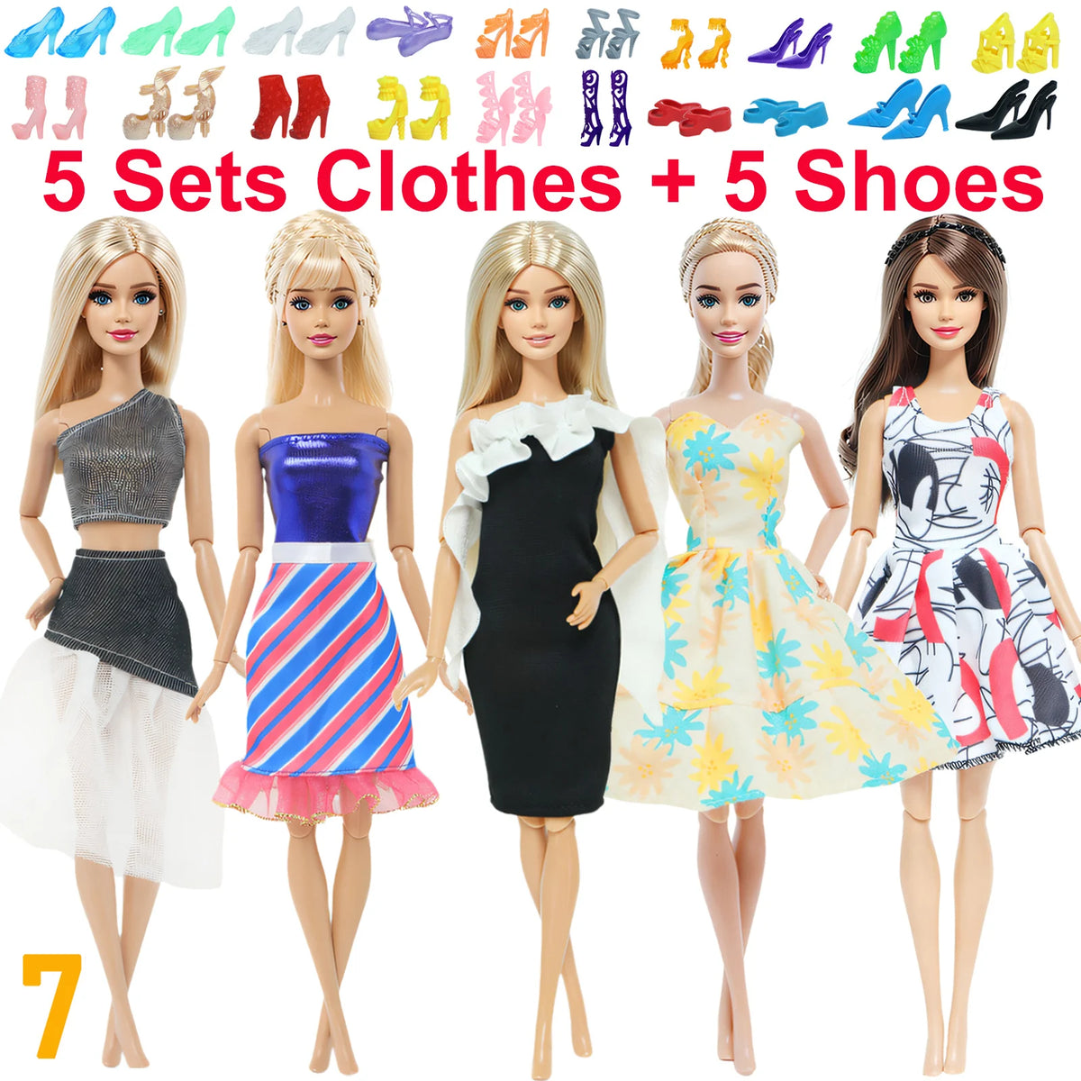 Fashion Doll Clothing Set with Shoes for 11.5-12 Inch Dolls