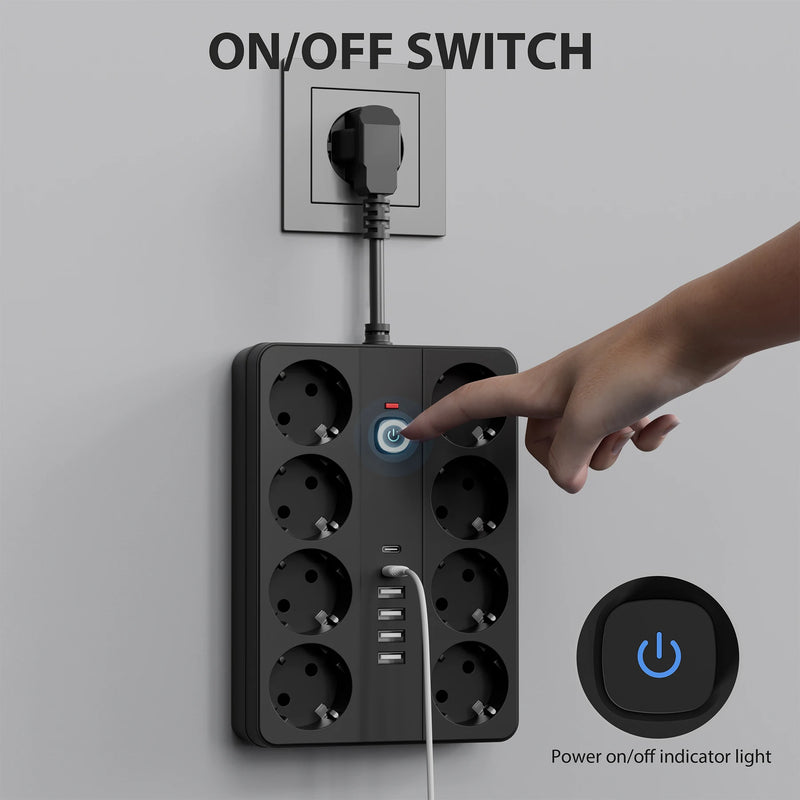 14-in-1 Surge Protection Power Strip with USB-C