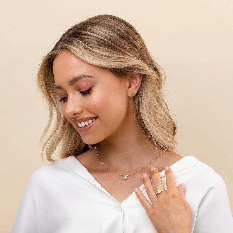 Dainty Crystal Solitaire Choker Necklace