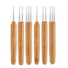 Wooden Dreadlock Crochet Hooks for Hair Styling (Set of 6)