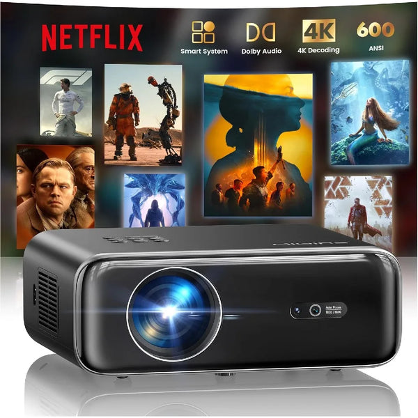 Portable Mini Outdoor Projector with WiFi & Bluetooth