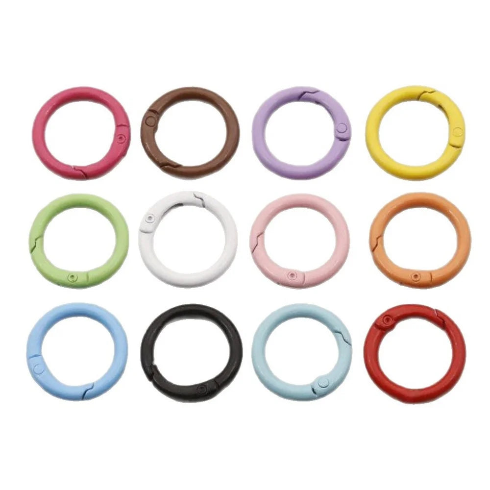Spring-Loaded Round Carabiner Clips for Bags, Keys, and Jewelry