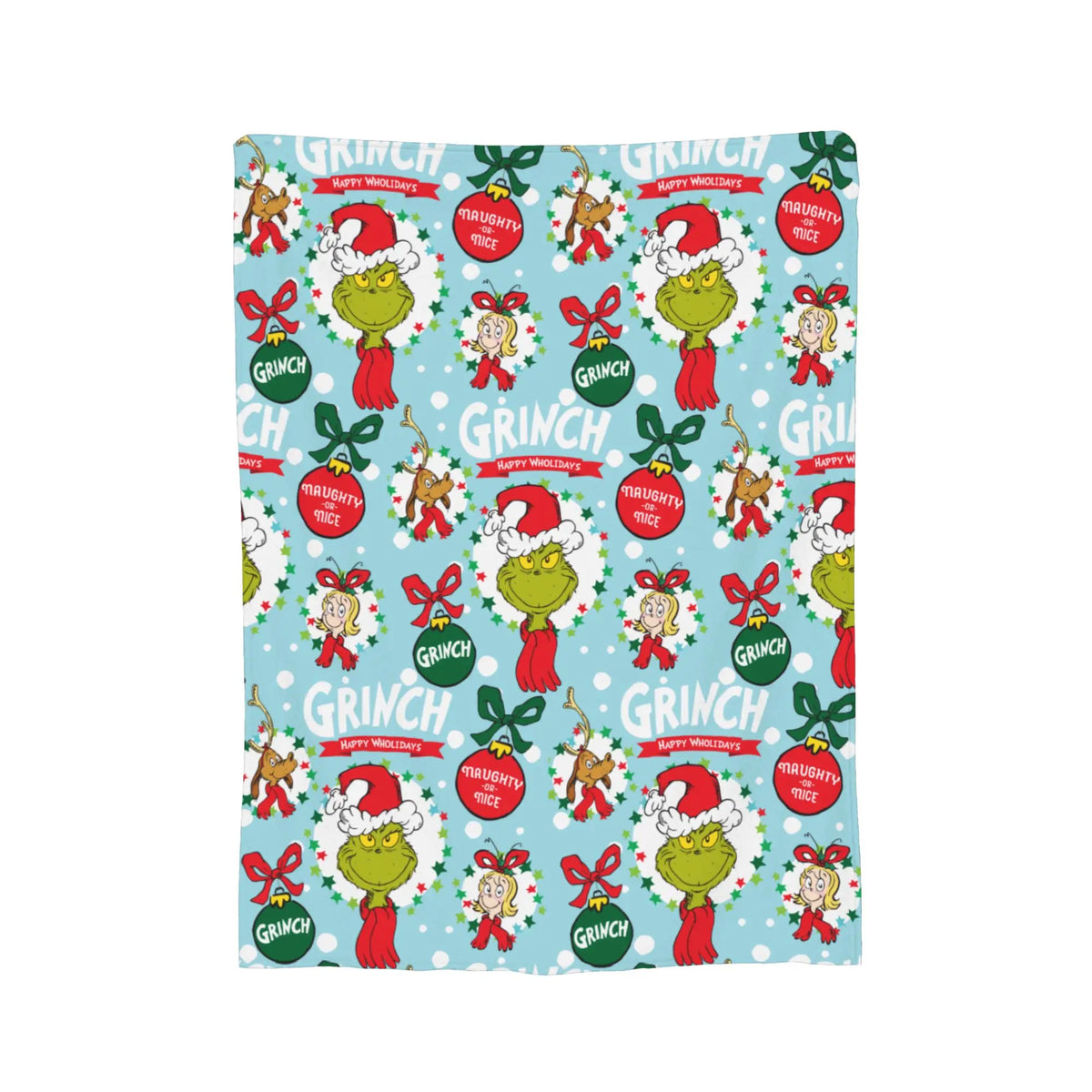 Grinch-Themed Coral Fleece Throw Blanket