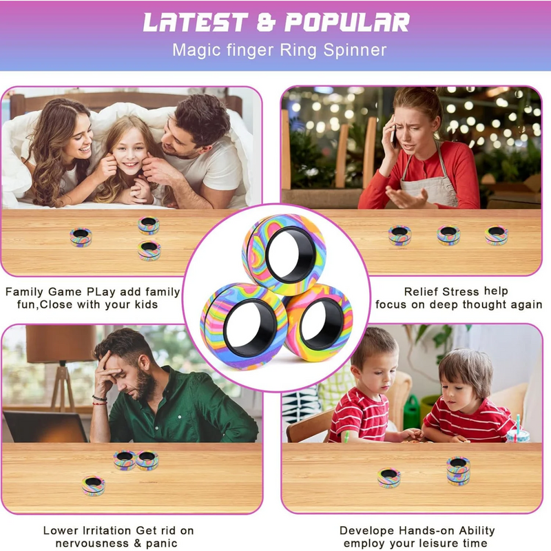 Magnetic Fidget Rings for Stress Relief