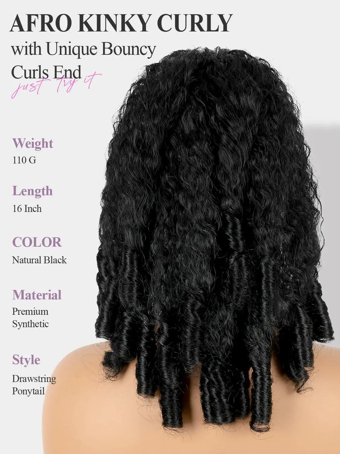 Drawstring Afro Kinky Curly Ponytail Extensions